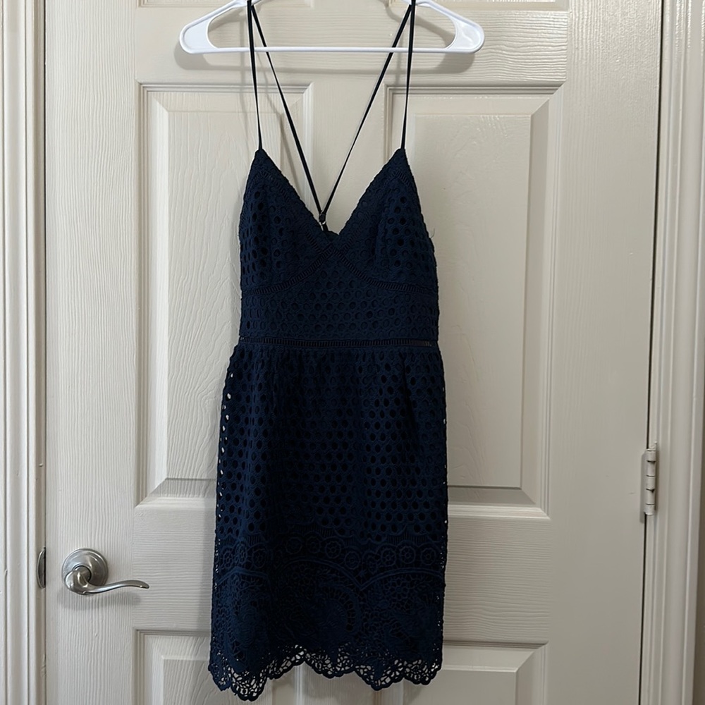 Abercrombie & Fitch Navy Eyelet Dress